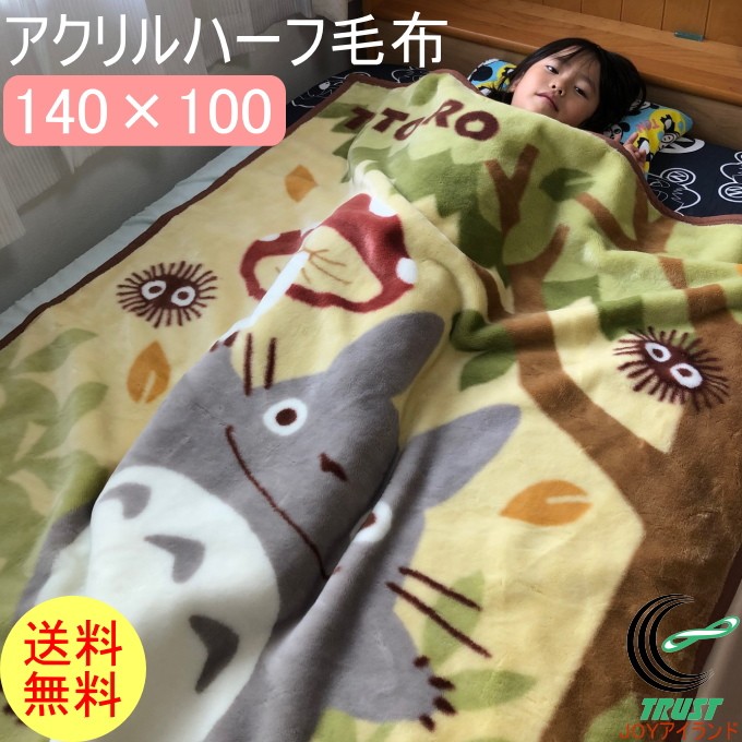丸眞 アクリルハーフ毛布 となりのトトロ 1枚 送料無料 日本製