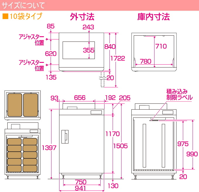 数量限定 味の新鮮蔵 エムケー精工のお米保管に特化した低温貯蔵庫 5俵 10袋タイプ ARC-10ASF 送料無料 設置代込み エムケー 保冷庫 玄米保管庫 玄米保冷庫｜joy-island｜04