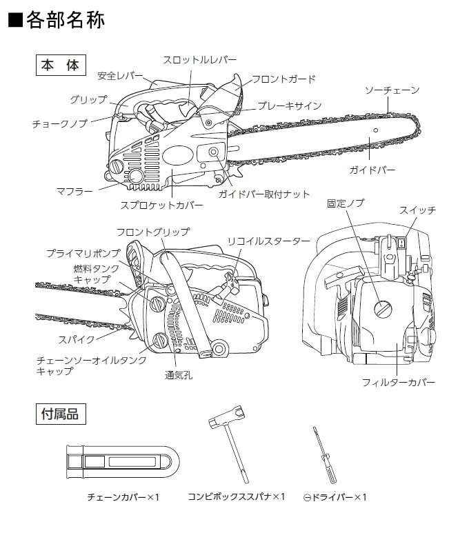 EARTH MAN エンジンチェーンソー 350mm CSE-140E 送料無料 家庭用 園芸