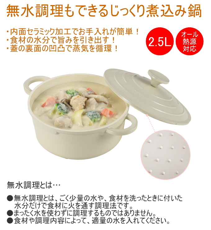 パール金属 無水調理もできるじっくり煮込み鍋 20cm HC-787 なべ 鍋