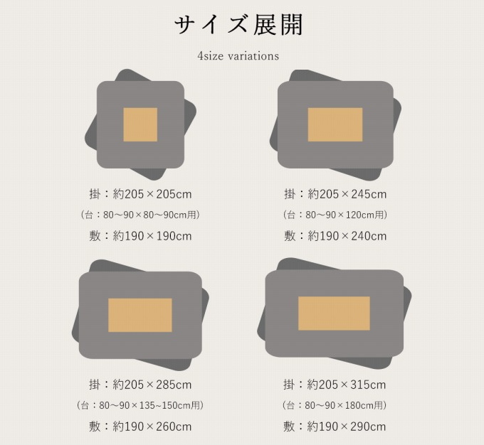 和柄のこたつ布団 掛敷セット こよみ 長方形 205×245cm 送料無料 和柄 うさぎ柄 和モダン ポリエステル 保温 あったか 洗濯機不可の画像