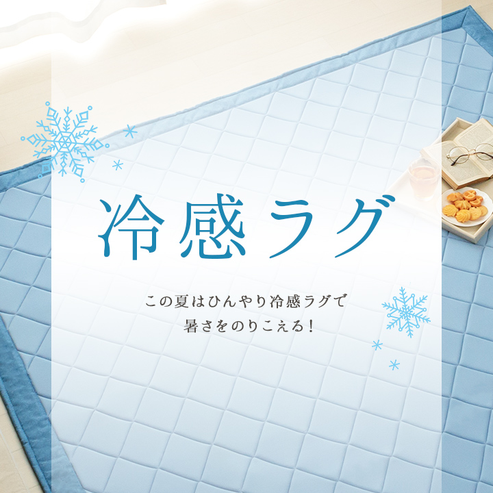 洗える冷感ラグ ランダ 2畳 180×180cm 送料無料 冷感 接触冷感