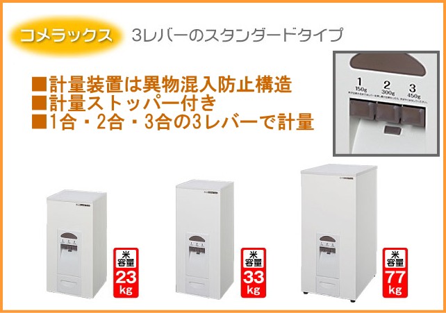 エムケー精工 コメラックス 計量米びつ 33kgタイプ 計量ストッパー付き