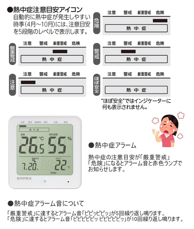 エンペックス気象計 デジタル温・湿度計 TD-8200 温度計 熱中症対策