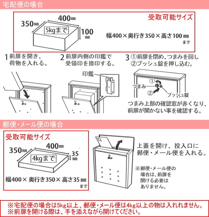 メール便＆ポスト兼用 宅配ボックス TFH-75S 送料無料 日本製