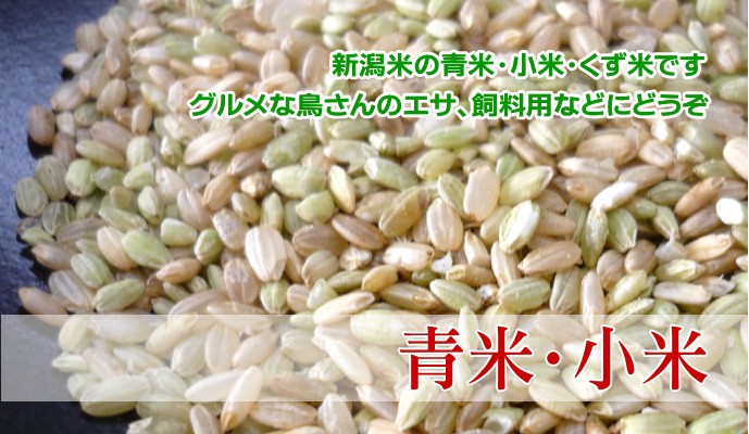 【青米・小米・くず米 25kg(特別栽培米・減農薬米)】鳥のエサ、飼料用などに