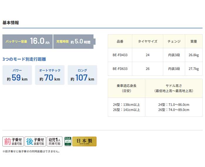 【Happy3！3営業日程で発送！★組立整備済み】【送料無料 ※一部除く】パナソニック ビビDX BE-FD433/BE-FD633 2025年モデル 内装3段変速 | ViVi | 07