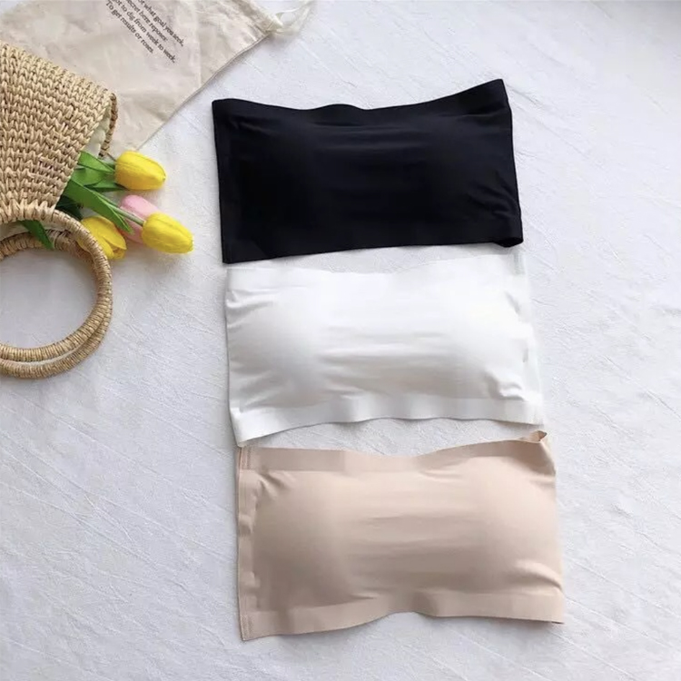 チューブトップ ブラ レディース ストラップレスブラ ひんやり 冷感 谷間が見えない シームレス 肩紐なし 脇高 ノンワイヤー ブラジャー ジョイフィール joyfeel