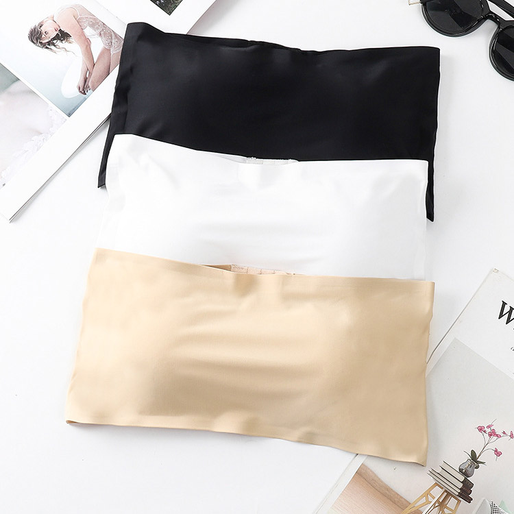 チューブトップ ブラ レディース ストラップレスブラ ひんやり 冷感 谷間が見えない シームレス 肩紐なし 脇高 ノンワイヤー ブラジャー ジョイフィール joyfeel