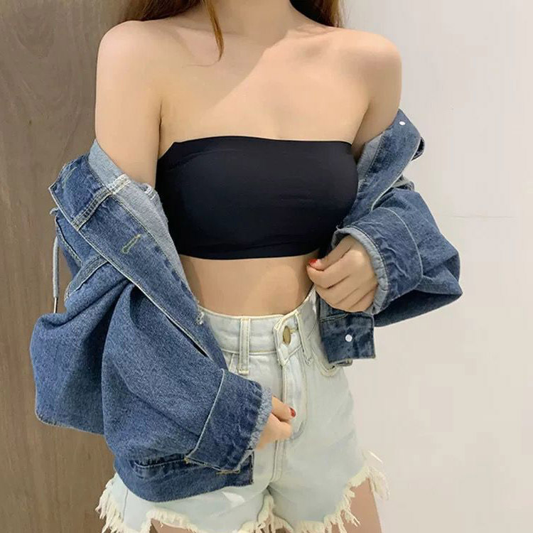 チューブトップ ブラ レディース ストラップレスブラ ひんやり 冷感 谷間が見えない シームレス 肩紐なし 脇高 ノンワイヤー ブラジャー ジョイフィール joyfeel