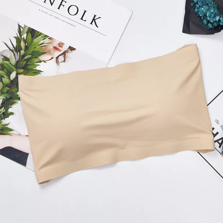 チューブトップ ブラ レディース ストラップレスブラ ひんやり 冷感 谷間が見えない シームレス 肩紐なし 脇高 ノンワイヤー ブラジャー ジョイフィール joyfeel