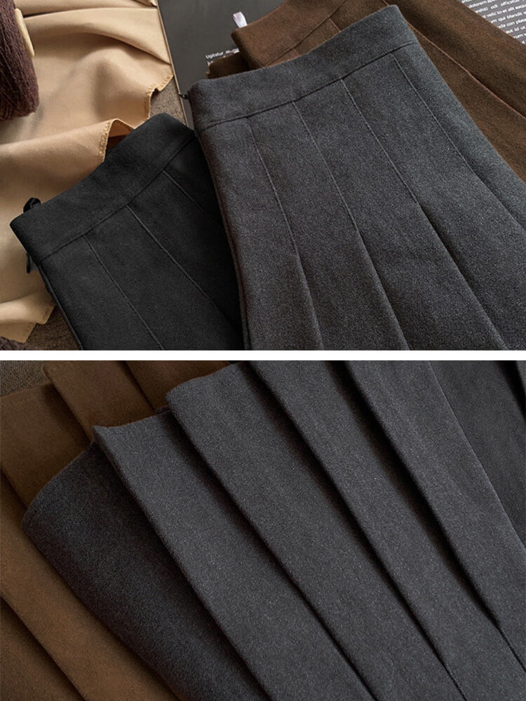 ゴルフウェア レディース  スカート プリーツ Ａライン 秋 冬 おしゃれ 体系カバー ゴルフ ゴルフウエア ウエア ボトム ブラウン 黒 ジョイフィール joyfeel