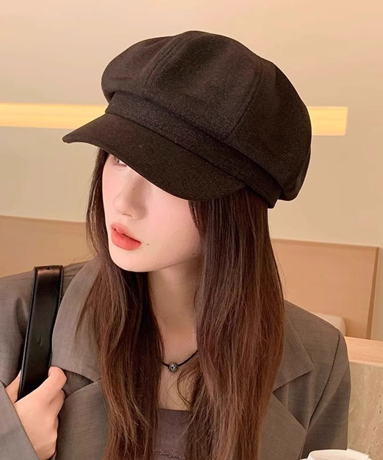 キャスケット レディース 帽子 ゴルフ 深め フェルト  八角帽 小顔 秋冬 ベレー帽 秋 冬 カジュアル 大人 おしゃれ 無地 ジョイフィール joyfeel
