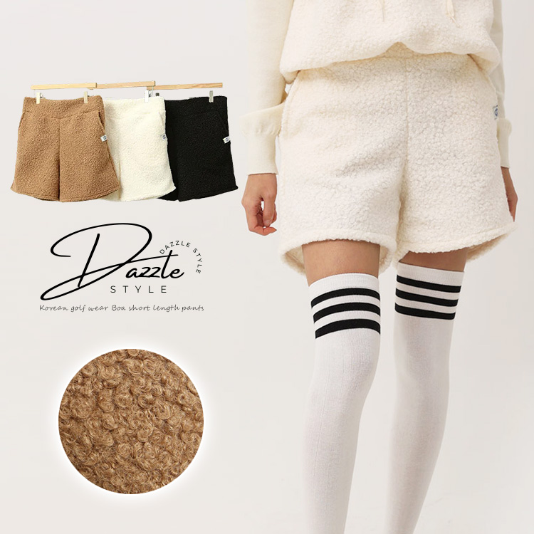 ゴルフウェア パンツ ボア レディース 韓国 ショートパンツ 秋 冬 秋冬