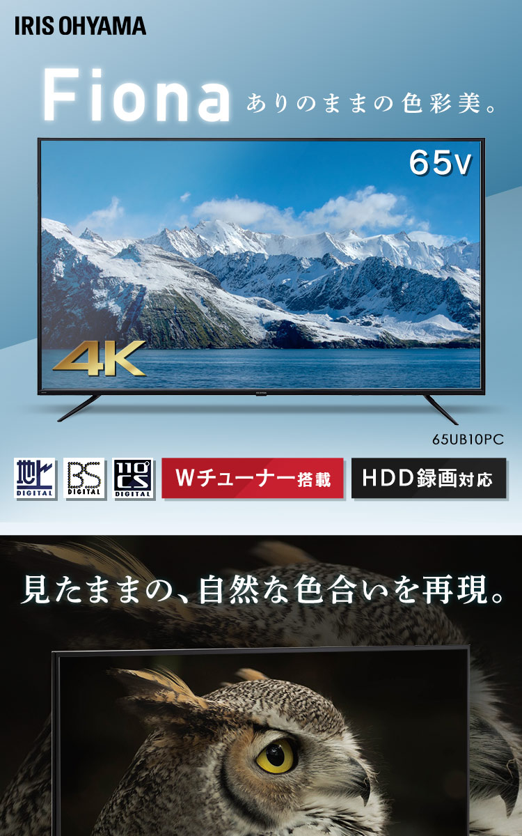 IRIS OHYAMA（アイリスオーヤマ） テレビ 65インチ 4K対応 液晶テレビ