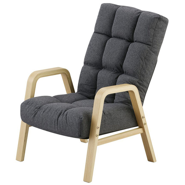 リクライニングチェア 一人用 6段階調整 Mサイズ 高座椅子 座椅子 1人掛け 高齢者 肘掛付 ウッドアームチェア アイリスオーヤマ WACR-M * | IRIS OHYAMA | 02