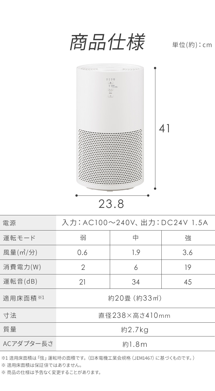 IRIS OHYAMA（アイリスオーヤマ） 空気清浄機 花粉対策 20畳 省エネ