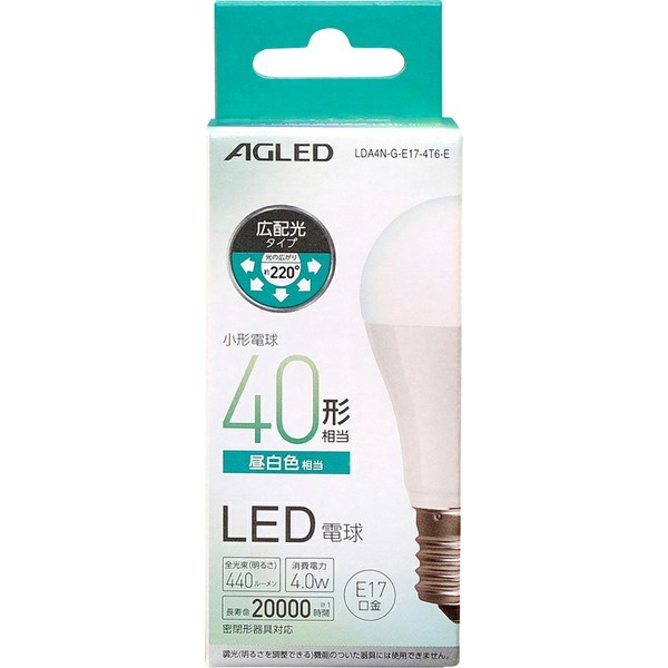LED電球 E17 40W アイリスオーヤマ 小型電球 LED 電球 安い 40形 昼白色 電球色 LDA4N-G-E17-4T6-E LDA4L-G-E17-4T6-E｜joylight｜03