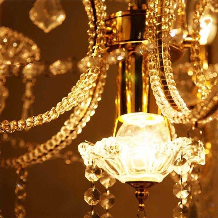 シャンデリア おしゃれ 引掛シーリング LED電球付 カノン5+1灯