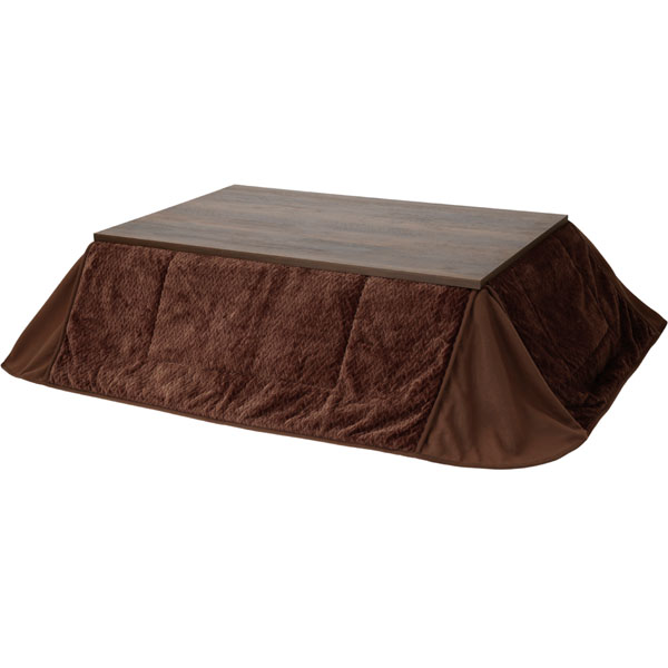 木製ブラウンこたつ約1200×800×400 こたつ こたつセット 長方形 120×80cm 2点セット こたつテーブル