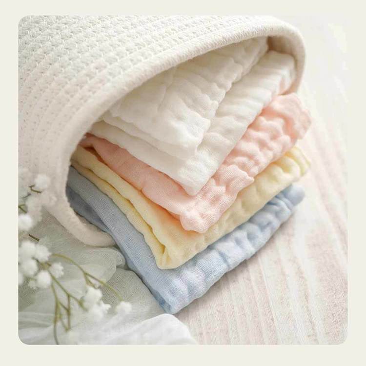 赤ちゃんベビーガーゼハンカチ綿100％肌に優しいくすみカラー4層イブルちゃいなびイブルガーゼハンカチ5枚セットAちゃいなび 