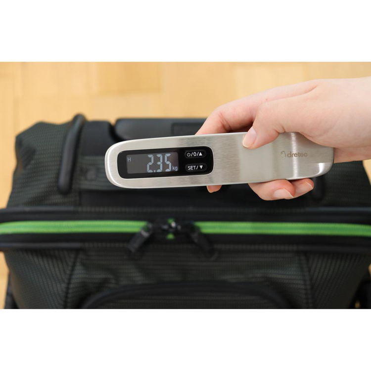 計量器飛行機空港旅行荷物はかり重量オーバースーツケース機内持ち込みキャリーケースドリテック荷物はかりラゲッジスケールバックライト付きシルバードリテック 