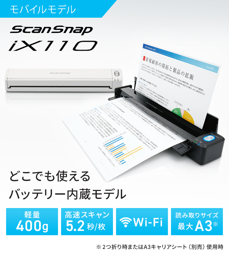 スキャナー iX110 ScanSnap スキャンスナップ テレワーク リモート