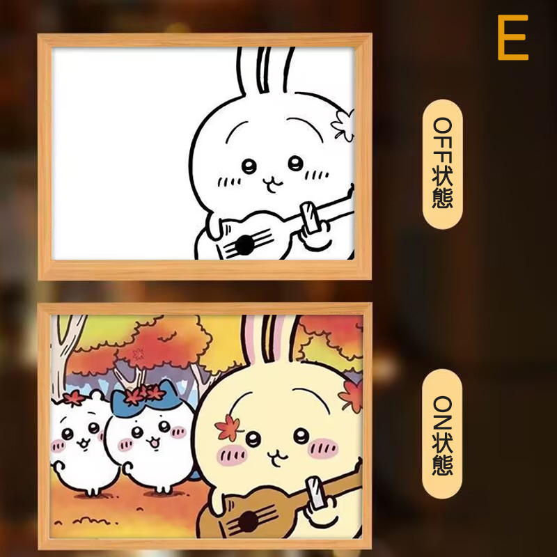 ちいかわ 光る絵画 間接照明 おしゃれなナイトライト CHIIKAWA ベッド