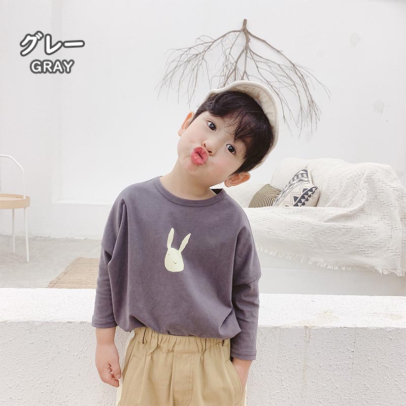 キッズ ベビー服 子供服 Tシャツ 80 90 100 110 120 うさぎ 長袖