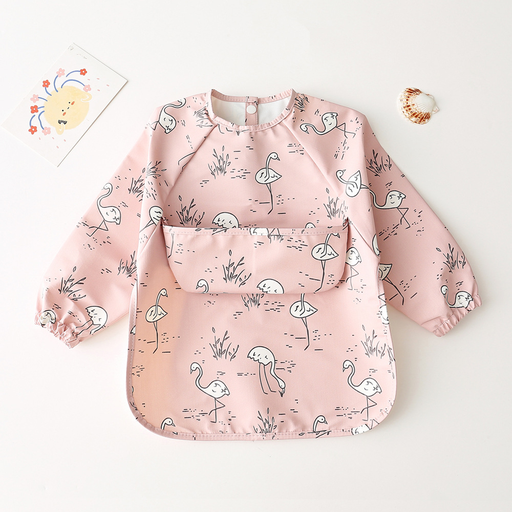 食事エプロン 高品質 長袖 ポケット付き 柔らかい 食べこぼし防止 防水 選択可能 1歳 2歳 3歳 | キッズ | 18