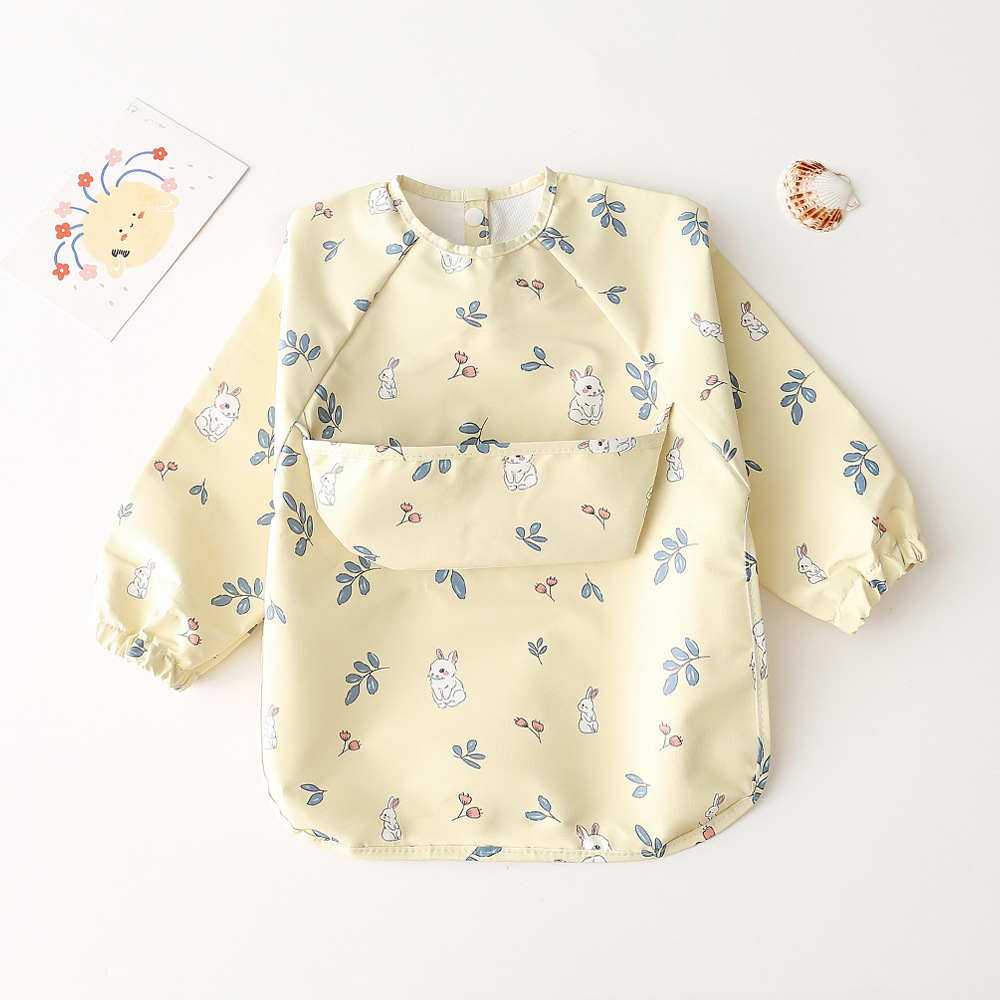 食事エプロン 高品質 長袖 ポケット付き 柔らかい 食べこぼし防止 防水 選択可能 1歳 2歳 3歳 | キッズ | 20