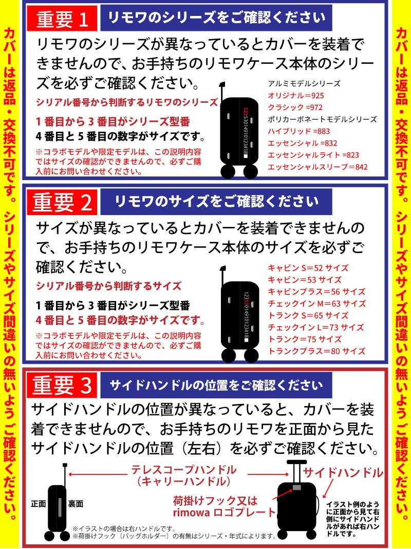 リモワのスーツケースエッセンシャル専用保護カバー