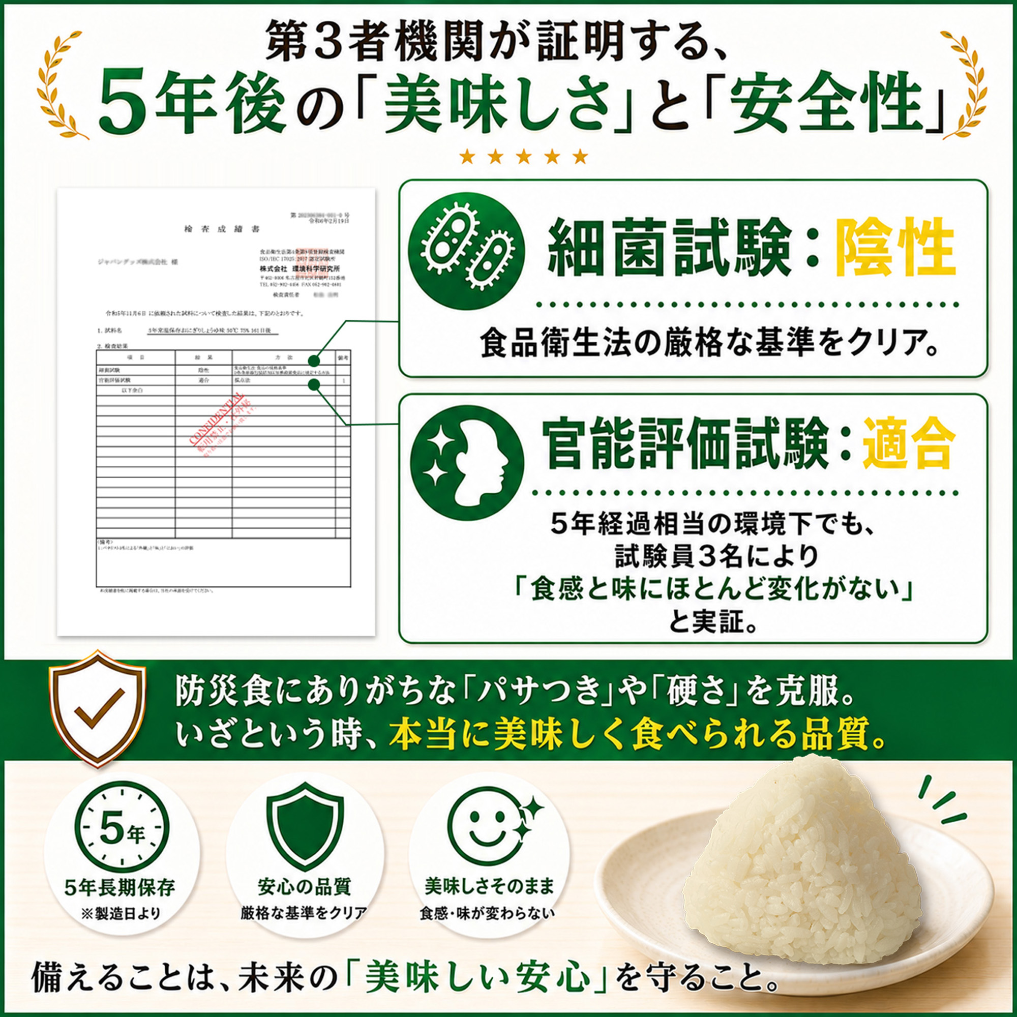 非常食セット 備蓄おにぎり 5個セット 常温5年保存 国産米100