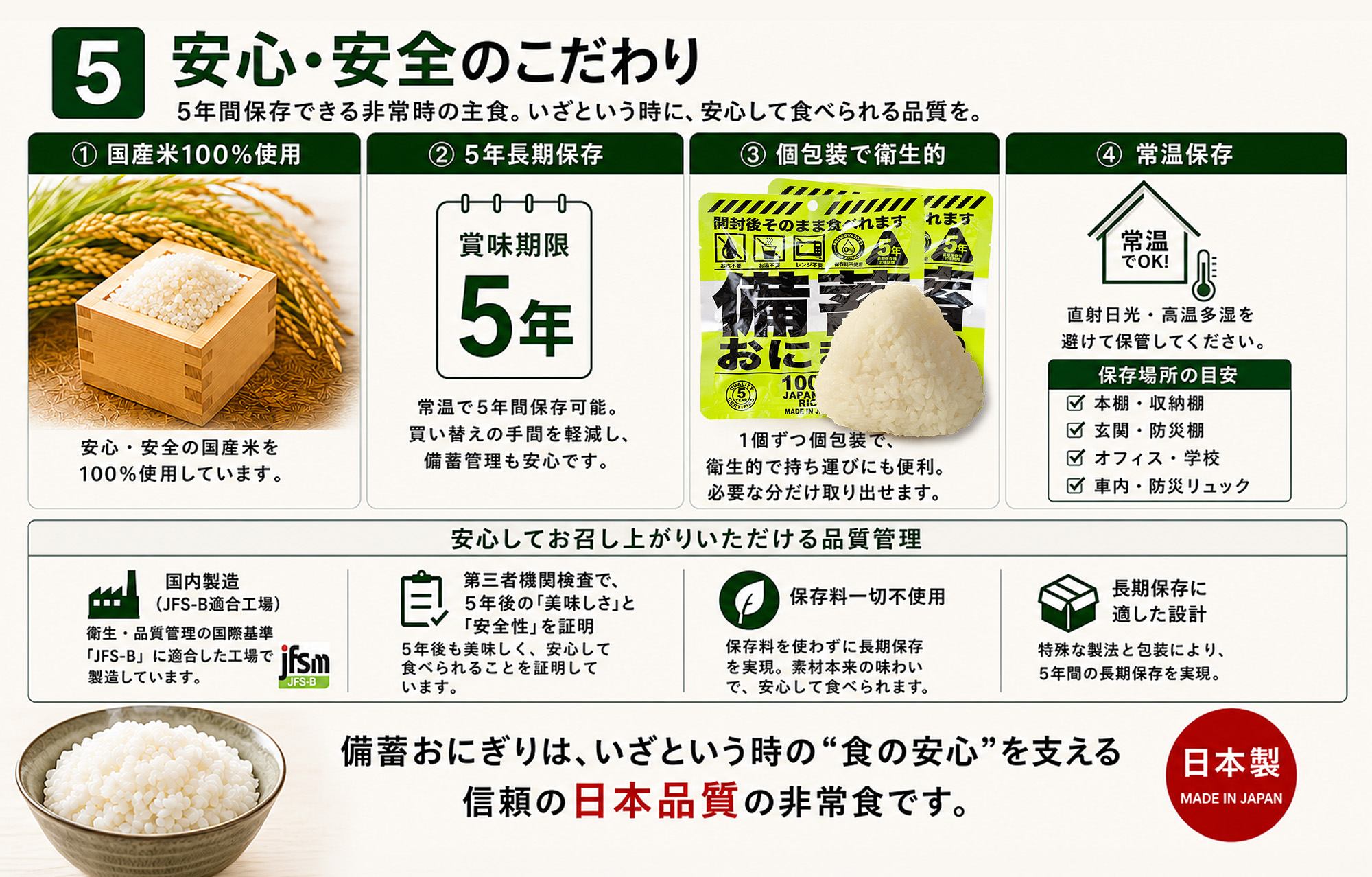 非常食セット 備蓄おにぎり 50個セット 常温5年保存 国産米100