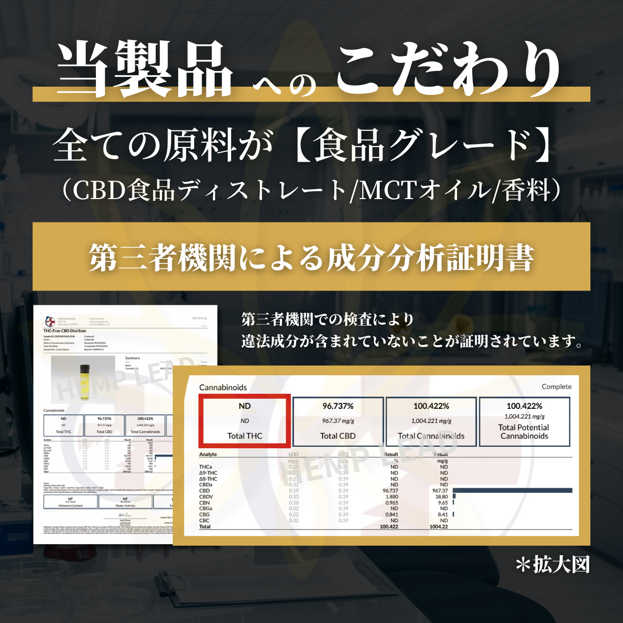 CBDオイル 50％ 高濃度 CBD5000mg 内容量10ml CBD CBN CBG ブロードスペクトラム 健康食品 オーガニック ディストレート ドロップ オイル 国内製造 HEMPLEAD｜jpnstore｜04