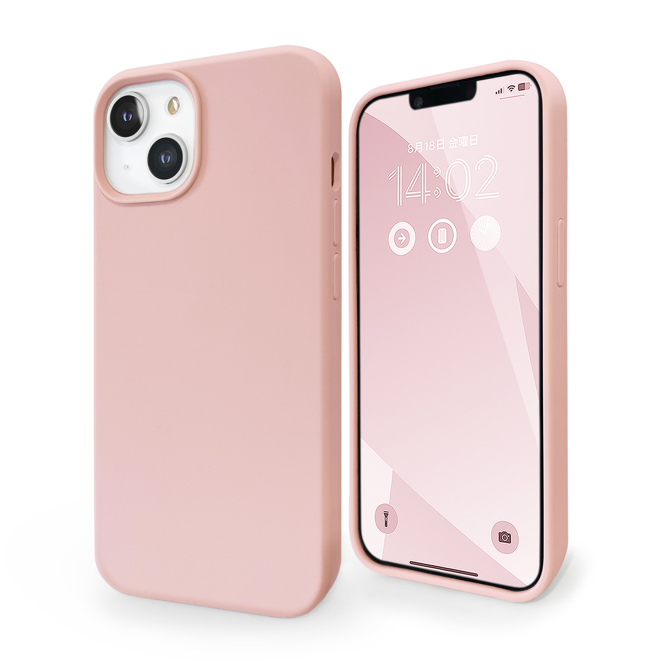 スマホケース iPhone13 14ケース シリコン 耐衝撃 ピンク 保護ケース