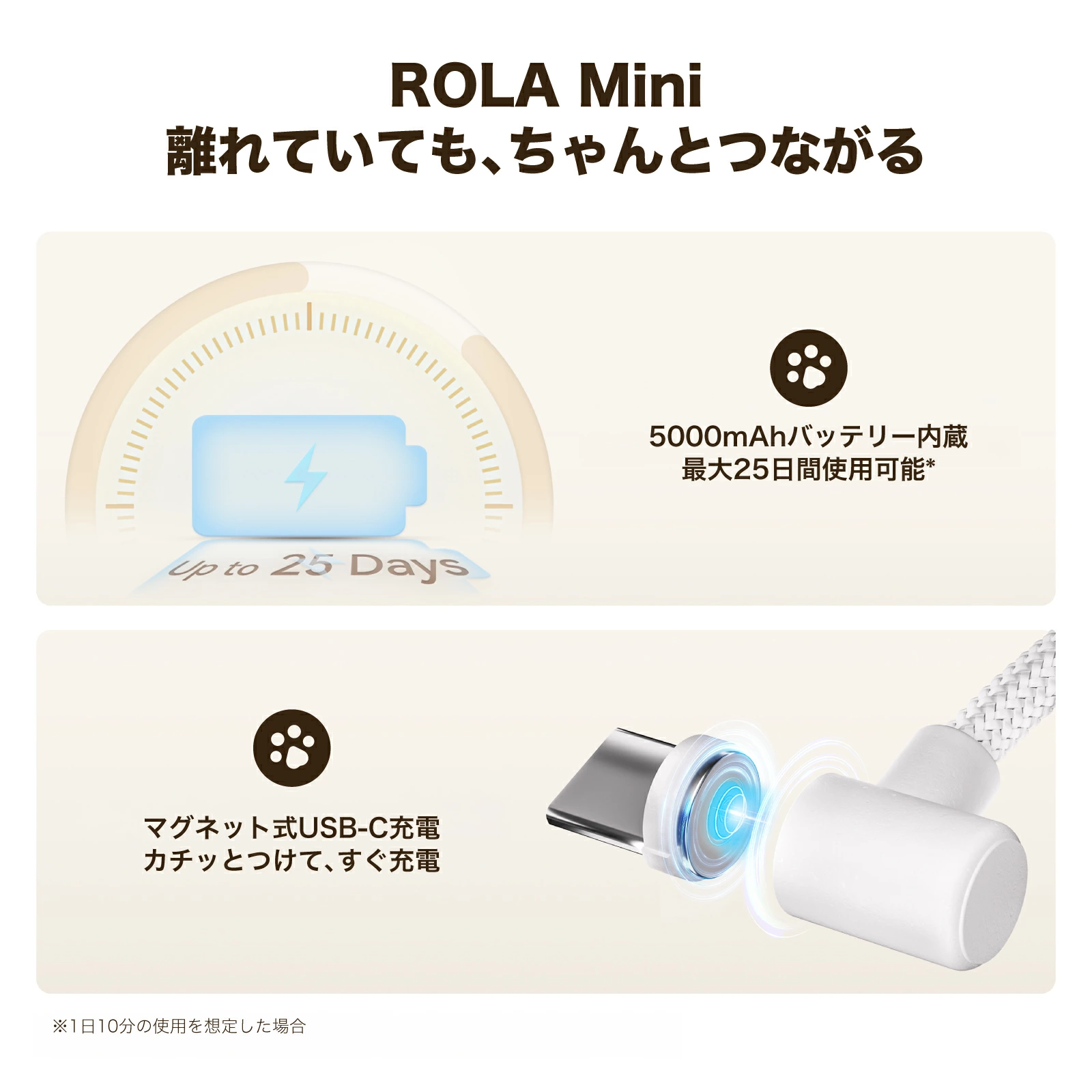 ROLA Mini ペットカメラ 2K高画質 見守りロボット 自走式 WiFi 5GHz 