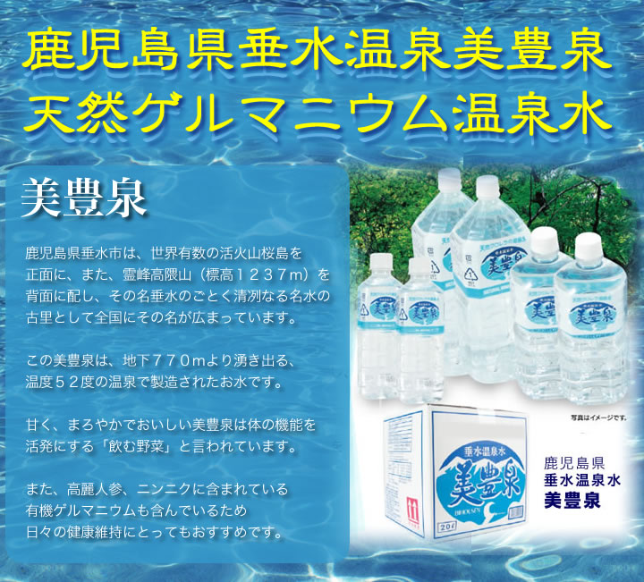 九州 ギフト 2025 垂水温泉水 美豊泉 20リットル箱 びほうせん