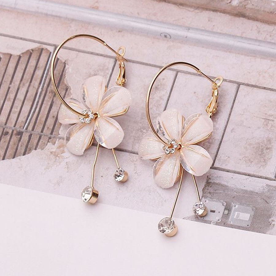 ピアス レディース 揺れる 2wayフックピアス 大ぶり モチーフピアス 花