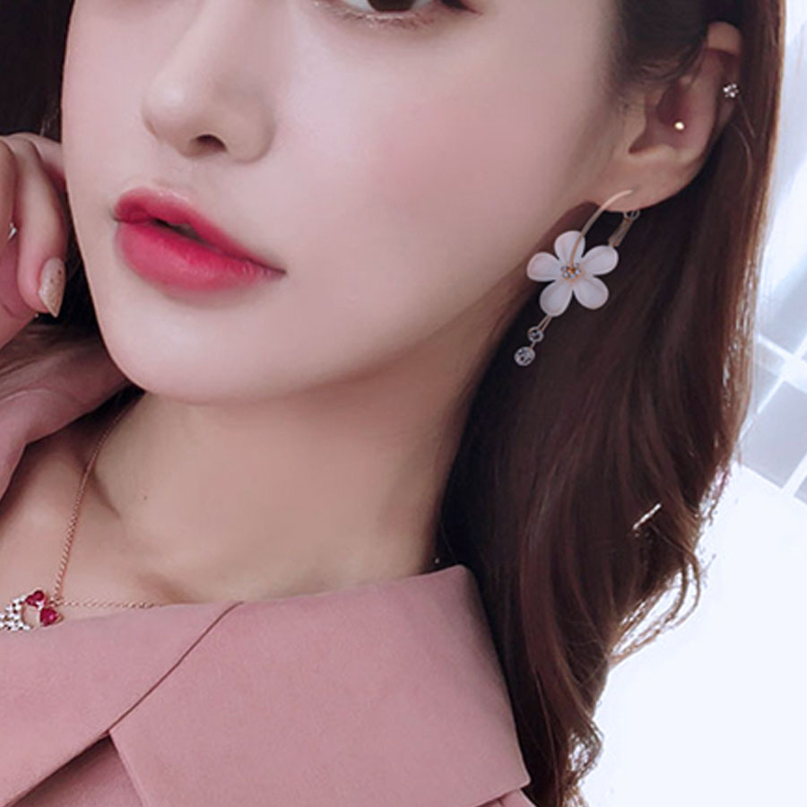 ピアス レディース 揺れる 2wayフックピアス 大ぶり モチーフピアス 花