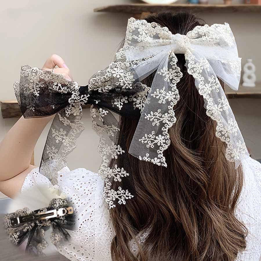 アッカ　クリップ　バレッタ　リボン　レース　ブラック　新品未使用 楽天市場】グログラン シンプル リボン バレッタ 大 11cm (1コ) ヘア