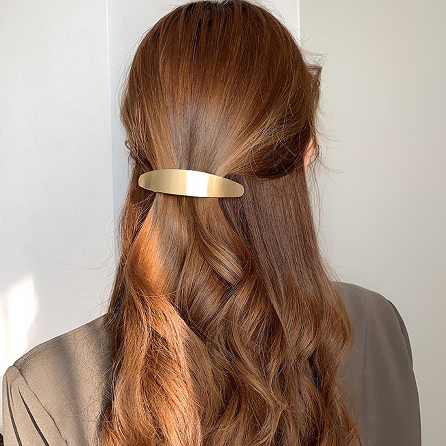 バレッタ ヘアクリップ 髪飾り ヘアアクセサリー ゴールド ヘア