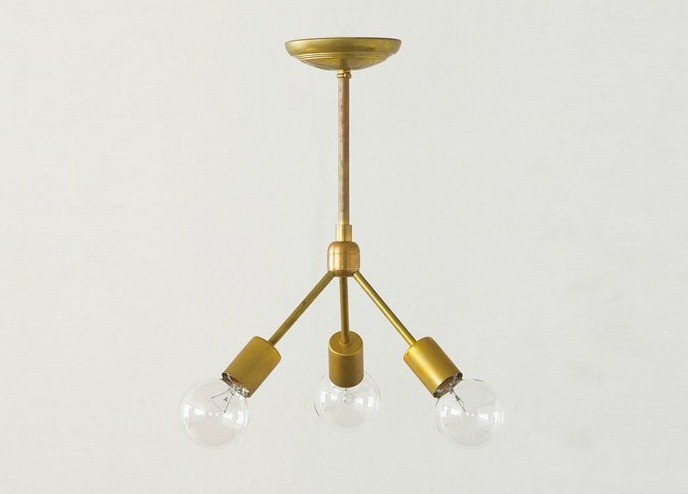 ACME Furniture SOLID BRASS LAMP 3ARM 45° SOLID BRASS LAMP 3ARM 45° / BRASS | JOURNAL STANDARD FURNITURE