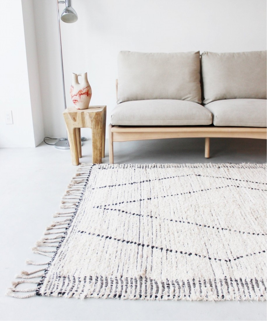 JOURNAL STANDARD FURNITURE ジャーナルスタンダードファニチャー Asilah RUG アシラー ラグ 120x160cm  ホワイト