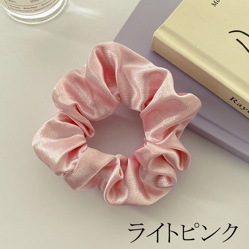 サテン シュシュ 全15色 シンプル 無地 小さめ ヘアゴム ヘア