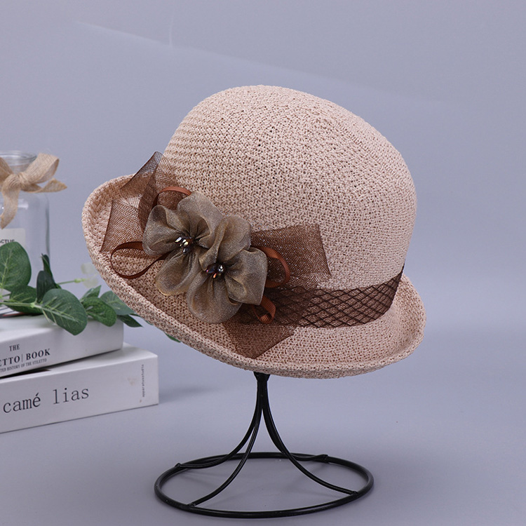 アウトレット UV帽子 レディース帽子 麦わら帽子 バケットハット バイザーハット フラワーモチーフ メッシュ  紫外線対策 日焼け防止  サイズ調整可能｜js-fashion｜02