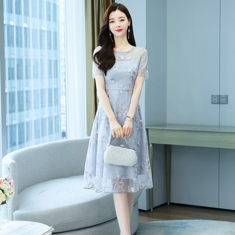 超安い 49av J S ノースリーブ レディース M ワンピース シースルー ひざ丈ワンピース