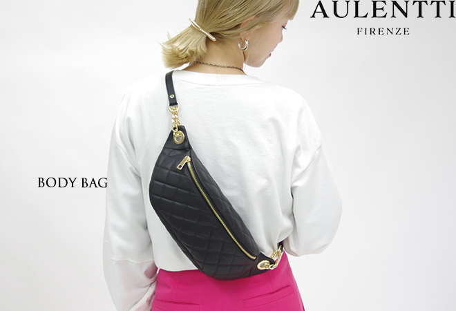 美品 オウレンティ ボディバッグ ショルダーバッグ ウエストバッグ イタリア製 AULENTTI バッグ ウエストポーチ 「AULENTTI/オウレンティ