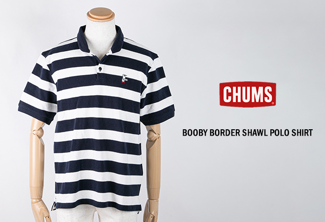 CHUMS（チャムス） 30%OFF ブービーボーダーショールポロシャツ 鹿の子 