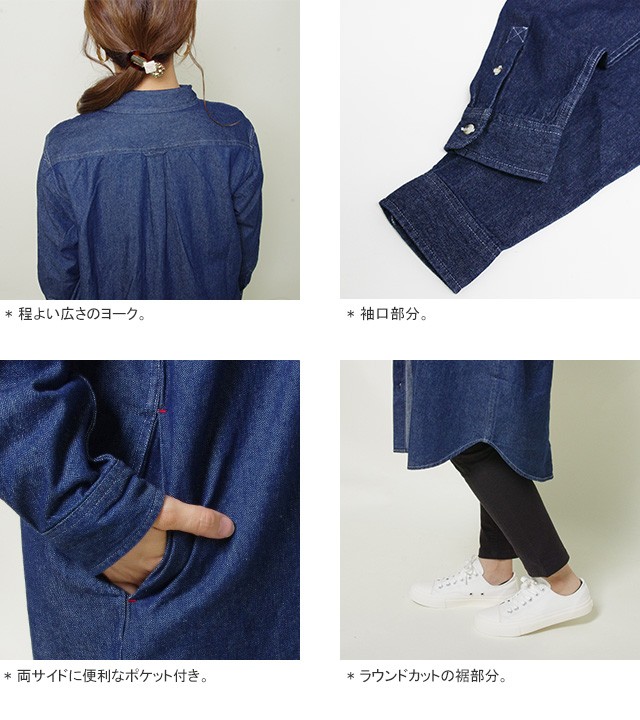 現行 チャムス 半袖 デニムシャツ ワンピース M ブービーバード